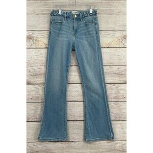 FRAME Denim Le Crop Mini Boot Braided Waist Jeans Womens Size 25 Blue Light Wash